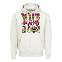 Oatmeal Heather Wife mom boss daisy Mother's Day Zipper Hoodie - HowdyJamesFarm