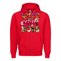 Red Wife mom boss daisy Mother's Day Zipper Hoodie - HowdyJamesFarm