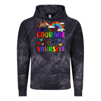 Cloud Black courage to be yourself rainbow message Vintage Hoodie - LillyAllenDesigns