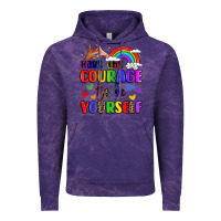 Cloud Purple courage to be yourself rainbow message Vintage Hoodie - LillyAllenDesigns