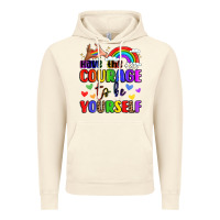 Vintage Artic courage to be yourself rainbow message Vintage Hoodie - LillyAllenDesigns