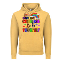 Vintage Mustard courage to be yourself rainbow message Vintage Hoodie - LillyAllenDesigns