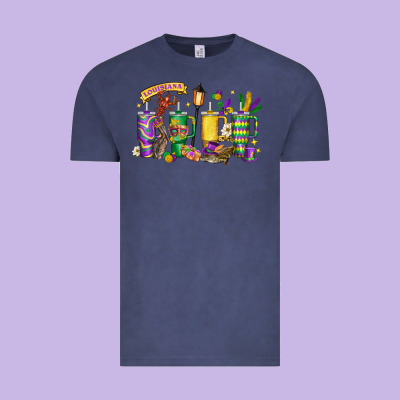 Obsessive Cup Disorder Mardi Gras Vintage Tee Designed By Lillyallendesigns