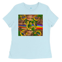 St Patricks Day Horseshoe Shamrock Rainbow Gold Ladies Tee | Teevron