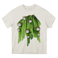Cream Selenicereus Cactus Heavy Core Tee - LillyAllenDesigns