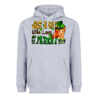 Heather Grey Just a girl who loves St. Patrick's Day Heavyweight Hoodie - FaDigitalArtStudio