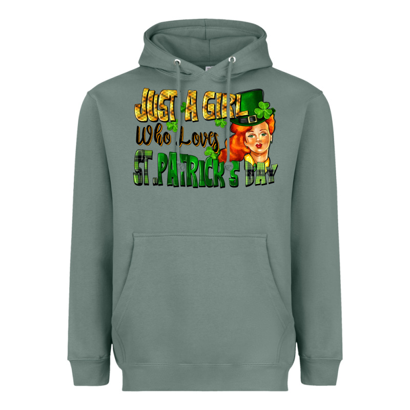 Just A Girl Who Loves St. Patrick's Day Heavyweight Hoodie by FaDigitalArtStudio | Teevron
