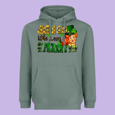 Just A Girl Who Loves St. Patrick's Day Heavyweight Hoodie Designed By Fadigitalartstudio