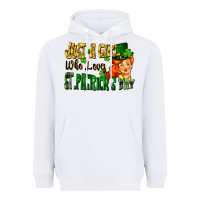 White Just a girl who loves St. Patrick's Day Heavyweight Hoodie - FaDigitalArtStudio