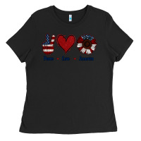 Black Peace Love America Ladies Tee - Jasminsmagicworld
