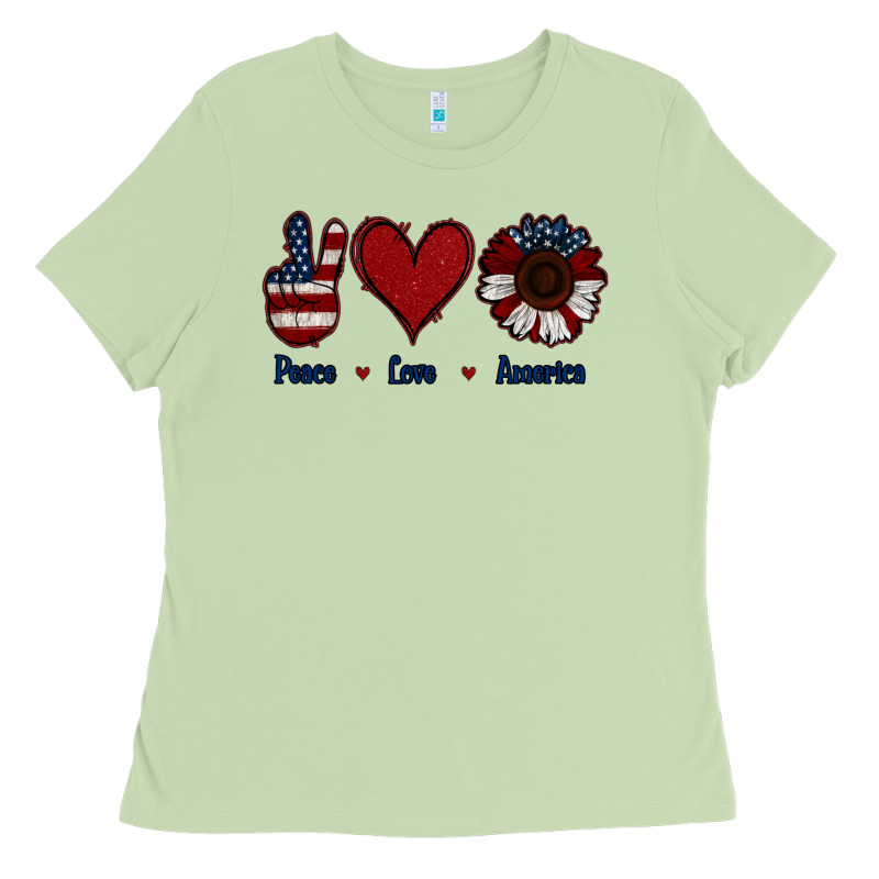 Peace Love America Ladies Tee by Jasminsmagicworld | Teevron