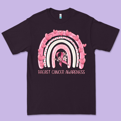 Breast Cancer  Awareness Rainbow Premium Tee Designed By Maliassmallbusiness