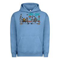 Pigment Pebble Blue let's get toasted Urban Hoodie - CowhideDigitalArt