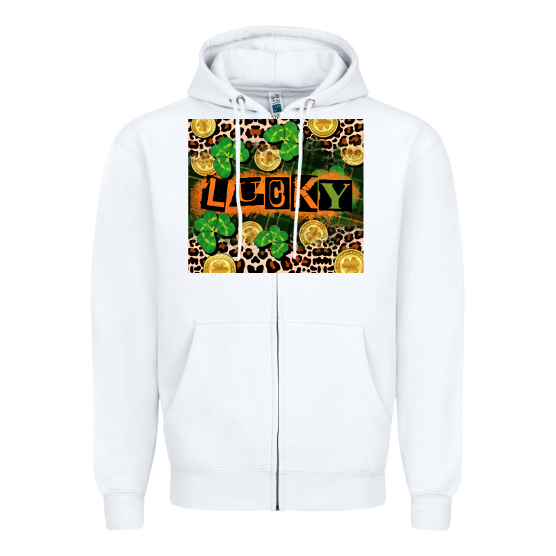 St. Patricks Day Lucky Zipper Hoodie by CowGirlArtShop | Teevron