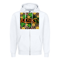 White St. Patricks Day lucky Zipper Hoodie - CowGirlArtShop