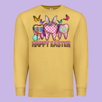 Happy Easter Dental And Egg Premium Sweatshirt Designed By Bundleandbundleshop
