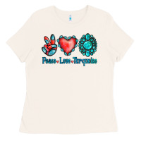 Bone Peace Love Turquoise Ladies Tee - Jasminsmagicworld