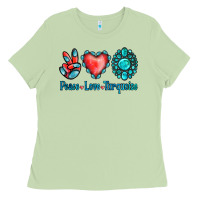Matcha Peace Love Turquoise Ladies Tee - Jasminsmagicworld