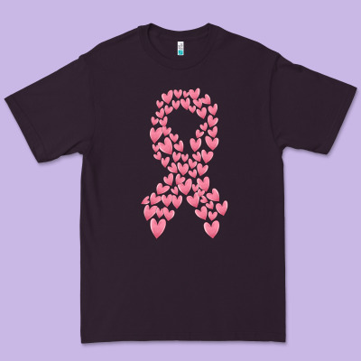 Breast Cancer Ribbon Premium Tee Designed By Maliassmallbusiness