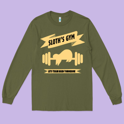 Sloth S Gym Long Sleeve Tee Designed By Bettercallsaul