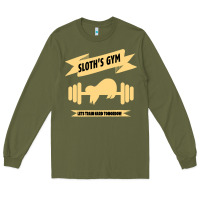 Army Green Sloth s Gym Long Sleeve Tee - Bettercallsaul