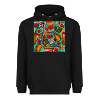 Black hispanic heritage month coffee cups and taco with glitter and leopard  Heavyweight Hoodie - BundleAndBundleShop
