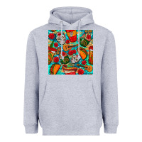 Heather Grey hispanic heritage month coffee cups and taco with glitter and leopard  Heavyweight Hoodie - BundleAndBundleShop