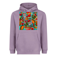 Lavender hispanic heritage month coffee cups and taco with glitter and leopard  Heavyweight Hoodie - BundleAndBundleShop
