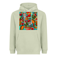 Matcha hispanic heritage month coffee cups and taco with glitter and leopard  Heavyweight Hoodie - BundleAndBundleShop