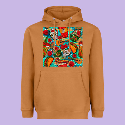 Hispanic Heritage Month Coffee Cups And Taco With Glitter And Leopard  Heavyweight Hoodie Designed By Bundleandbundleshop