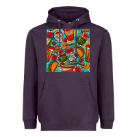 Plum hispanic heritage month coffee cups and taco with glitter and leopard  Heavyweight Hoodie - BundleAndBundleShop