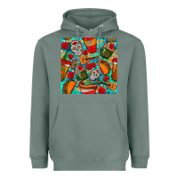 Sage hispanic heritage month coffee cups and taco with glitter and leopard  Heavyweight Hoodie - BundleAndBundleShop
