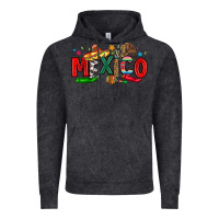 Vintage Black colorful mexico collage Vintage Hoodie - LillyAllenDesigns