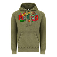 Vintage Olive colorful mexico collage Vintage Hoodie - LillyAllenDesigns