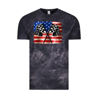 Cloud Black American Racing Flag Vintage Tee - JahusDesignShop