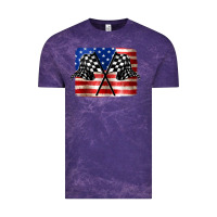 Cloud Purple American Racing Flag Vintage Tee - JahusDesignShop