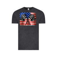 Vintage Black American Racing Flag Vintage Tee - JahusDesignShop