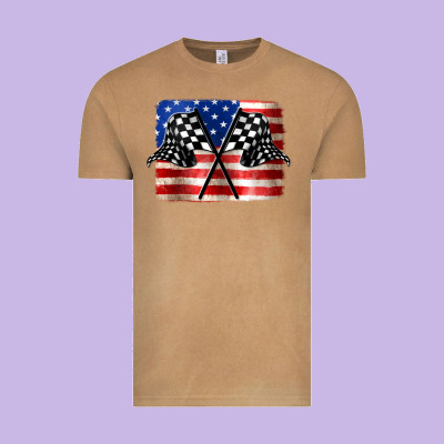 American Racing Flag Vintage Tee Designed By Jahusdesignshop