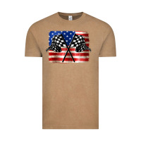 Vintage Coffee American Racing Flag Vintage Tee - JahusDesignShop