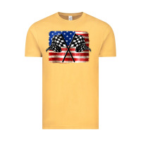 Vintage Mustard American Racing Flag Vintage Tee - JahusDesignShop