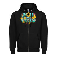Black Mom of twins sunflower mothers day Zipper Hoodie - HowdyJamesFarm