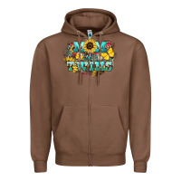 Chestnut Mom of twins sunflower mothers day Zipper Hoodie - HowdyJamesFarm