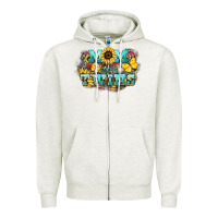 Oatmeal Heather Mom of twins sunflower mothers day Zipper Hoodie - HowdyJamesFarm