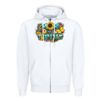 White Mom of twins sunflower mothers day Zipper Hoodie - HowdyJamesFarm