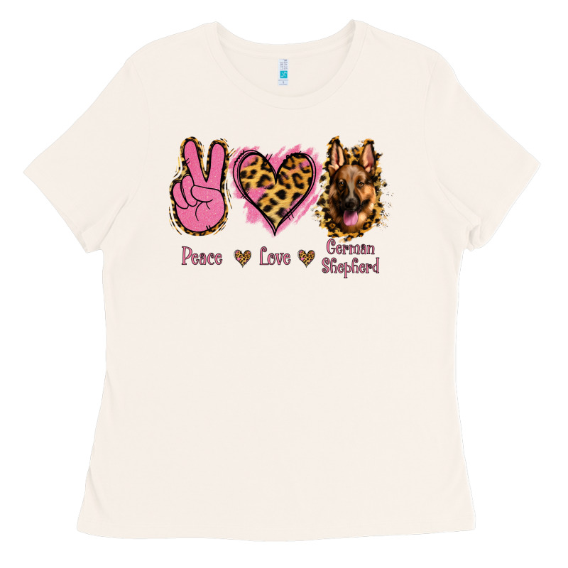 Peace Love German Shepherd Ladies Tee by Jasminsmagicworld | Teevron