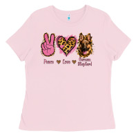 Bubblegum Pink Peace Love German Shepherd Ladies Tee - Jasminsmagicworld