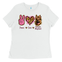White Peace Love German Shepherd Ladies Tee - Jasminsmagicworld