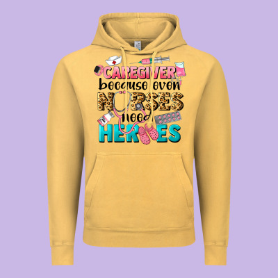 Caregiver Because Nurses Need Heroes Vintage Hoodie Designed By Lillyallendesigns