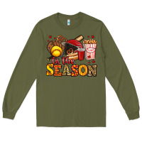 Army Green tis the season softball Long Sleeve Tee - Jasminsmagicworld