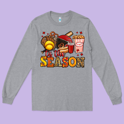 Tis The Season Softball Long Sleeve Tee Designed By Jasminsmagicworld